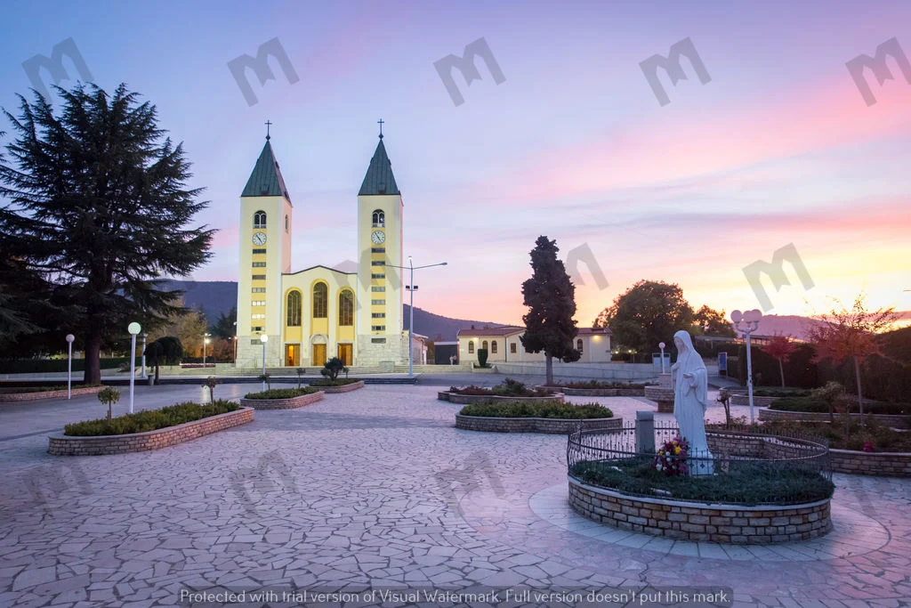 Medjugorje St James Church and Our Lady - Stock Image for Download